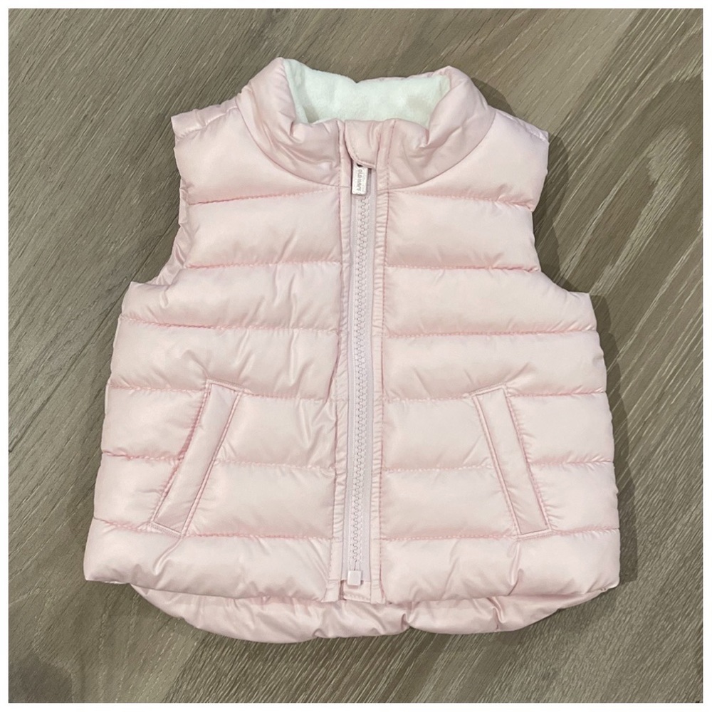 3-6M | Pink baby puffer vest